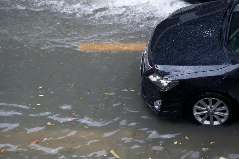 automovil-negro-que-conduce-traves-carretera-inundada-enfoque-suave-concepto-transporte-medio-ambiente_32485-907